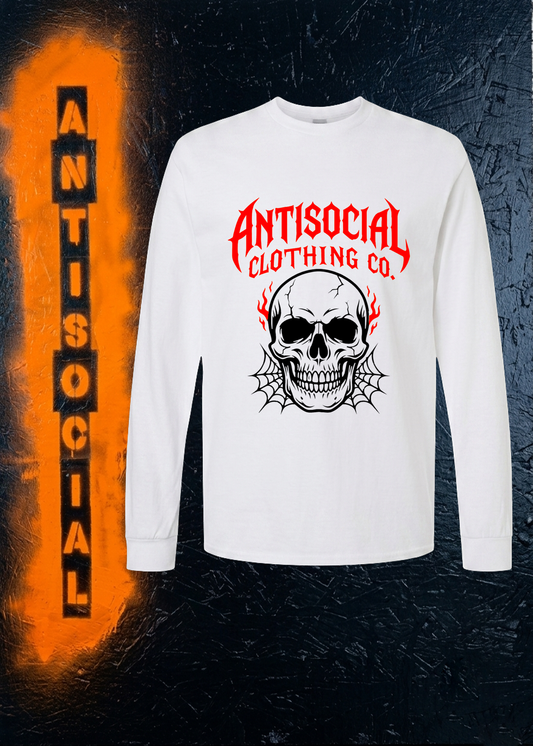 Flaming Skull Long Sleeve Tee