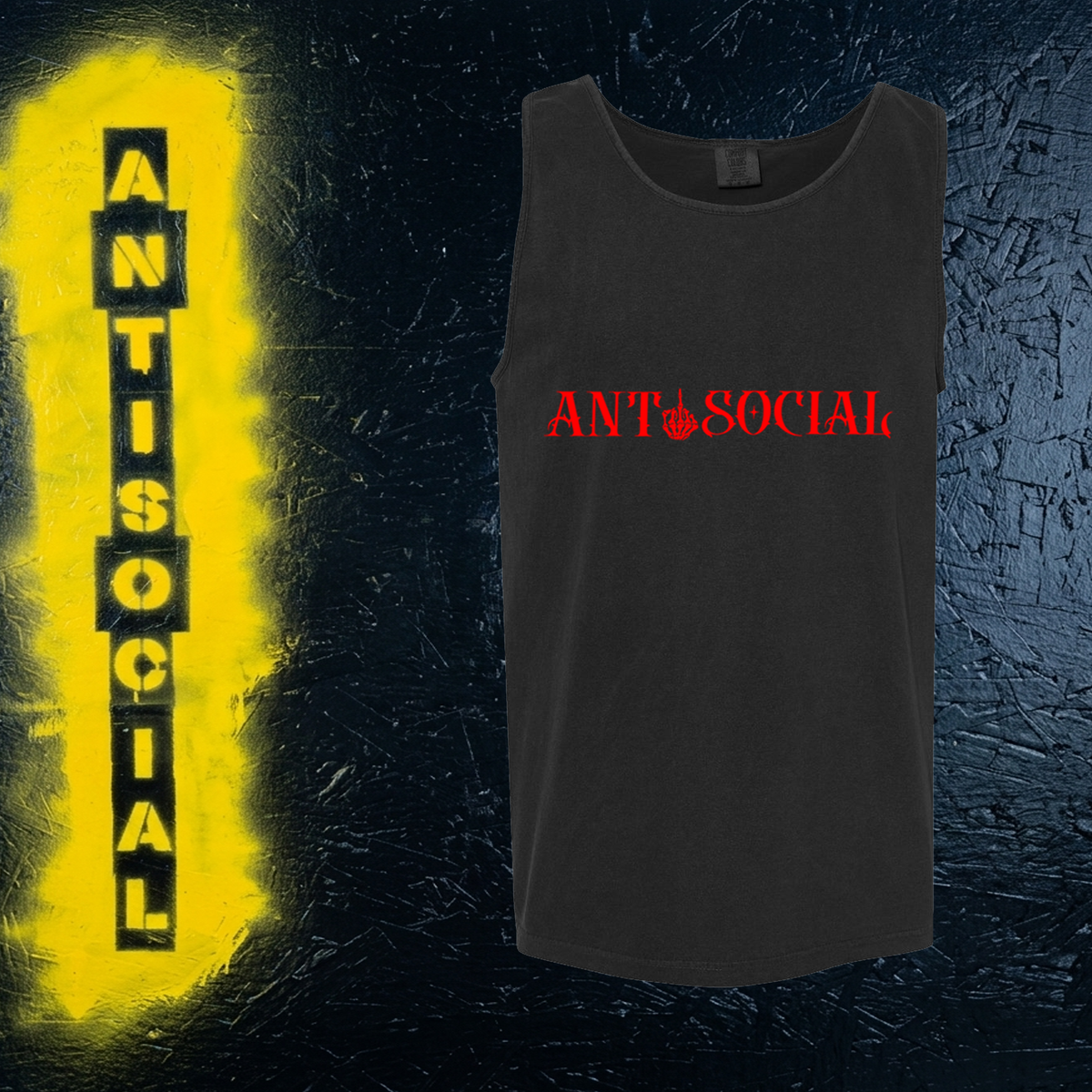 Men's Antisocial Middle Finger Tank